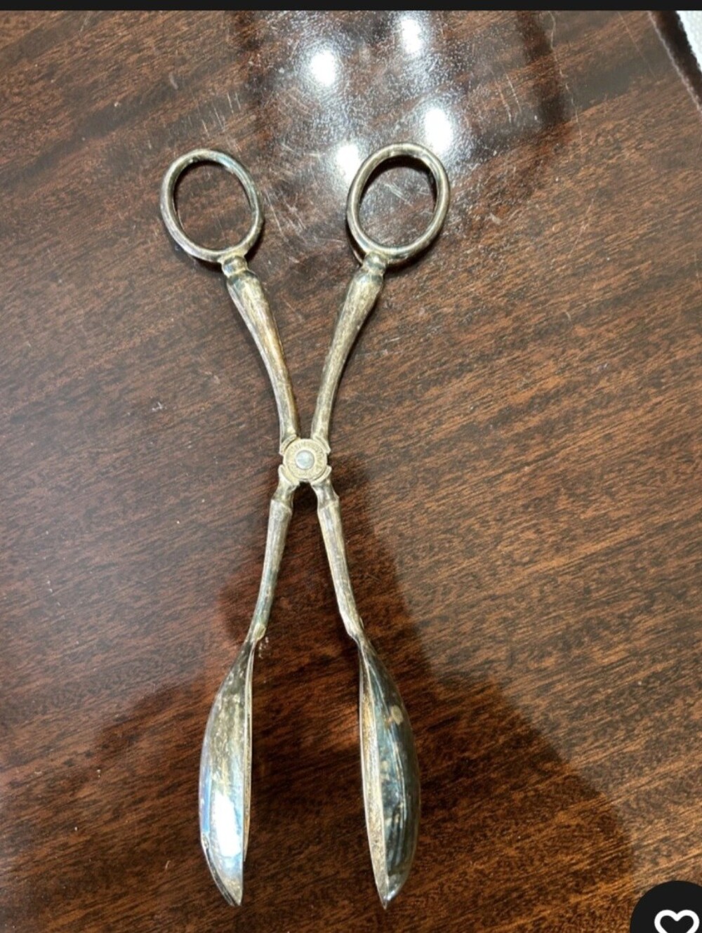 Vintage Leonard Silverplate Salad Pasta Tongs Made In Italy Scissor Style 10.5”